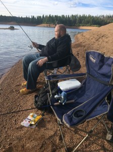 On Rampart Reservoir's shore.
